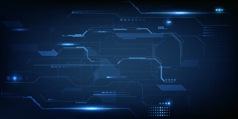 Wall Mural - Abstract digital technology background with hi tech line and circuit patterns.Vector illustrations.