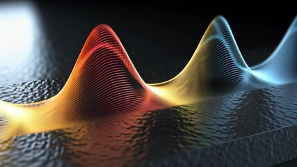 Poster - Stunning sound wave visualization showcases vibrant colors and intricate patterns, illustrating beauty of abstract design and nano technology