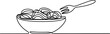 © Pixel Stock - Black line drawing of spaghetti in a bowl with a fork food