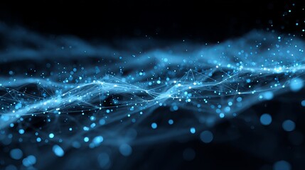 Wall Mural - Cosmic Nebula: Celestial Background of Blue Stardust and Galactic Dust for Design Projects