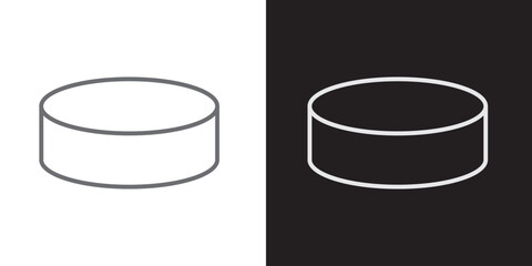 Fototapete - Hockey pucks Vector Black silhouettes. with white background