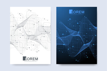 Wall Mural - abstract digital technology cover template design for a report and brochure, flyer, leaflets, poster