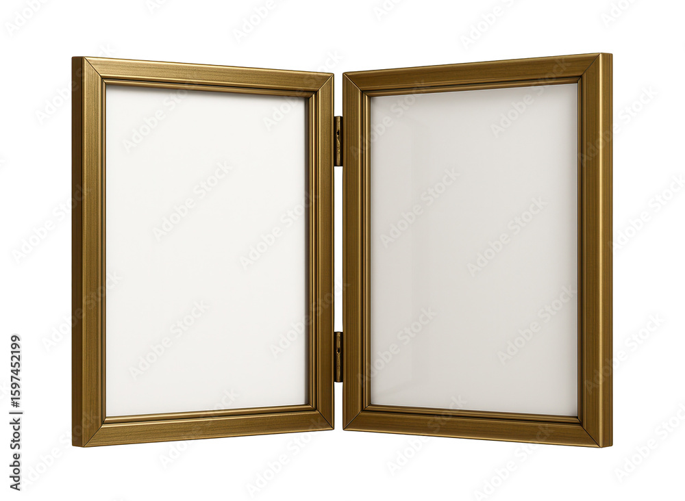 Double-opening hinged frame with a classic brass finish, ideal for ...