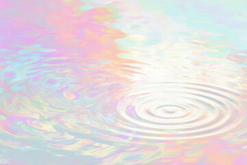 Aufkleber - Pastel ripple water surface with soft gradient colors, gentle circular waves, and dreamy abstract reflection create calm and soothing atmosphere for relaxation or meditation concepts
