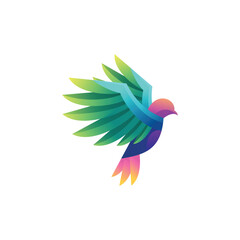 Poster - Colorful bird illustration gradient abstract