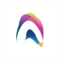 Poster - a initial gradient colorful logo design