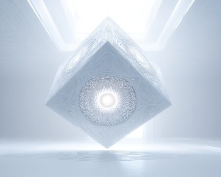 Floating Illuminated White Cube