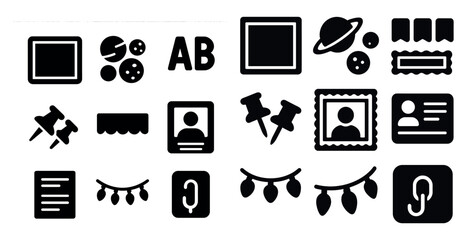Poster - Business and office solid icons set – filled, silhouette, professional work symbols