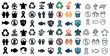 © Coosh448 - Recycling awareness icon set – solid, filled, environment and conservation symbols