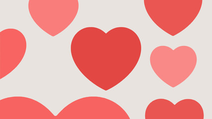 Poster - Heart themed vector illustration with red and pink shapes background