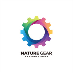 Poster -  Gear colorful logo design gradient