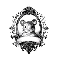 Poster - Lion head illustration detailed drawing.