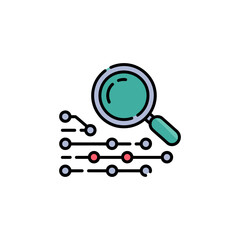 Poster - Data Analysis Icon with Magnifying Glass for Research and Investigation in Science
