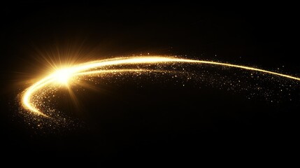 Wall Mural - golden light curve lines background sparkles bright.