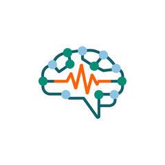 Poster - Brain connectivity illustration showcasing an idea generation neural network activity or mental health