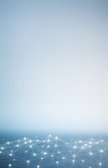 Poster - Futuristic technology network background with glowing connected dots on clean light blue gradient, perfect for business banner or poster template.