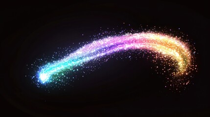 Wall Mural - sparkling light trail space comet night.
