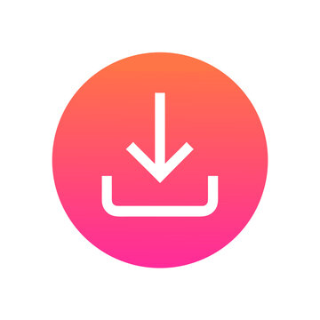 White download icon with gradient circle background
