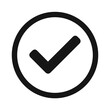 © meteor  - Simple black check mark inside a circle icon signifying success or confirmation
