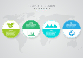 Wall Mural - 4 step business plan 032