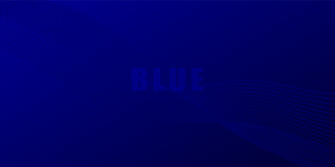 Poster - Abstract blue gradient background with shining lines waves. Minimalist background for banner, poster, cover, brochure, flyer, website