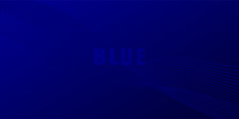 Poster - Abstract blue gradient background with shining lines waves. Minimalist background for banner, poster, cover, brochure, flyer, website