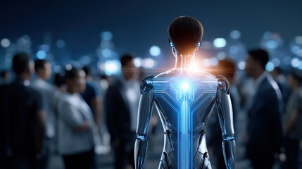 Poster - Glowing Hologram of an AI Agent Symbolizing Autonomy and Innovation