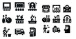 © Coosh448 - Concert and festival silhouette icons set – music, venue, entertainment symbols