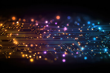 Fototapete - Abstract futuristic electronic circuit technology background