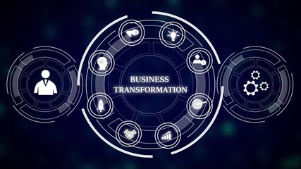 Poster - Abstract Business Technology Network H U D Interface Circular Design Elements Corporate Success