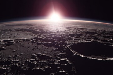Wall Mural - Lunar sunrise, a view from space