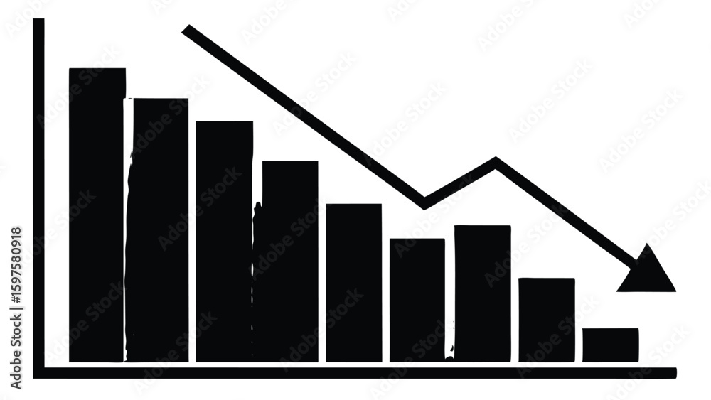 Graph Showing Rise And Fall Stock Market Line Graph Illustration Showing Financial Rise and Fall ...