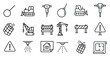 © Coosh448 - Construction and safety icons set – linear, outline, warning and building symbols