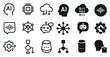 © Coosh448 - Artificial intelligence outline icons set – neural, machine learning, robotics symbols