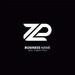 Poster - Abstract Letter ZP PZ Logo, Bold Monogram Design.
