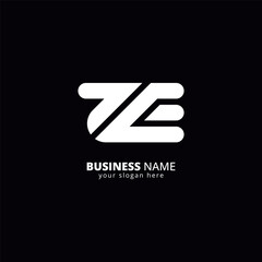 Poster - Abstract Letter ZE EZ Logo, Bold Monogram Design.