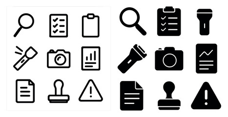 Poster - Business and office solid icons set – filled, essential, workplace symbols