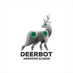 Poster - deer gradient mascot illustration logo design