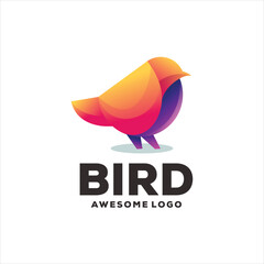 Poster - bird gradient mascot illustration logo design