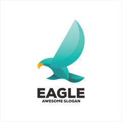 Poster - eagle gradient mascot illustration logo design