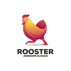 Poster - rooster gradient mascot illustration logo design