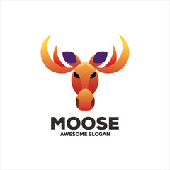 Poster - moose gradient mascot illustration logo design