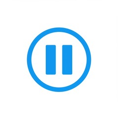 Poster - Blue circle with pause symbol for media playback controls