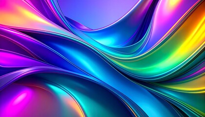 Poster - Abstract iridescent background design, 3d render