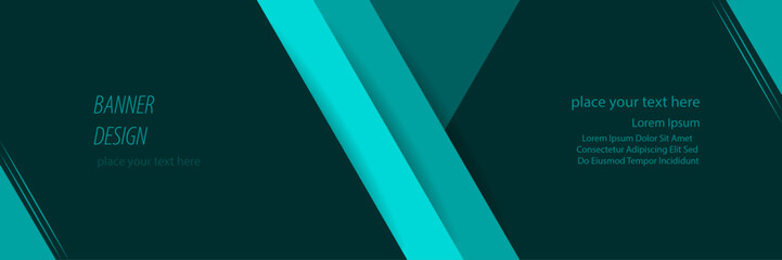 Poster - Abstract banner design with multiple color shape – Double line minimal banner template – Creative banner teal background for seminar, conference, presentation, flyer, poster, brochure, decoration