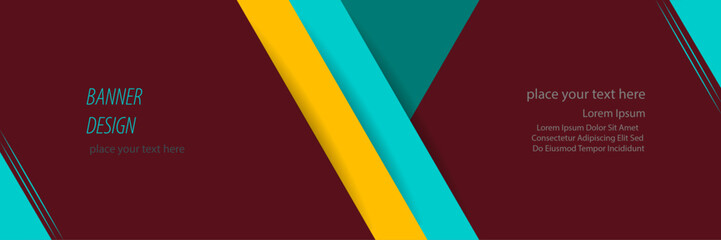 Poster - Abstract banner design with multiple color shape – Double line minimal banner template – Creative banner carmine background for seminar, conference, presentation, flyer, poster, brochure, decoration