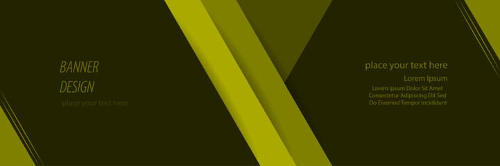 Poster - Abstract banner design with multiple color shape – Double line minimal banner template – Creative banner olive  background for seminar, conference, presentation, flyer, poster, brochure, decoration