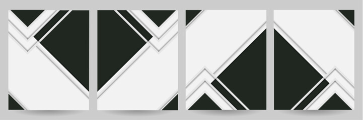 Poster - Geometric black minimal banner template – Creative template for seminar, conference, brochure, book cover, flyer, poster, brochure, decoration – Abstract cover background with multiple triangle shape
