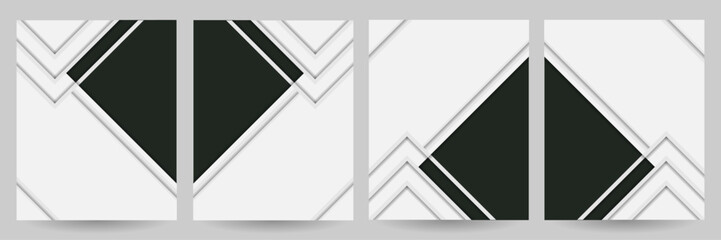 Poster - Creative template for seminar, conference, brochure, book cover, flyer, poster, brochure, decoration – Geometric black minimal banner template – Abstract cover background with multiple triangle shape
