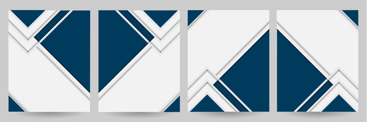 Poster - Creative template for seminar, conference, brochure, book cover, flyer, poster, brochure, decoration – Geometric blue minimal banner template – Abstract cover background with multiple triangle shape